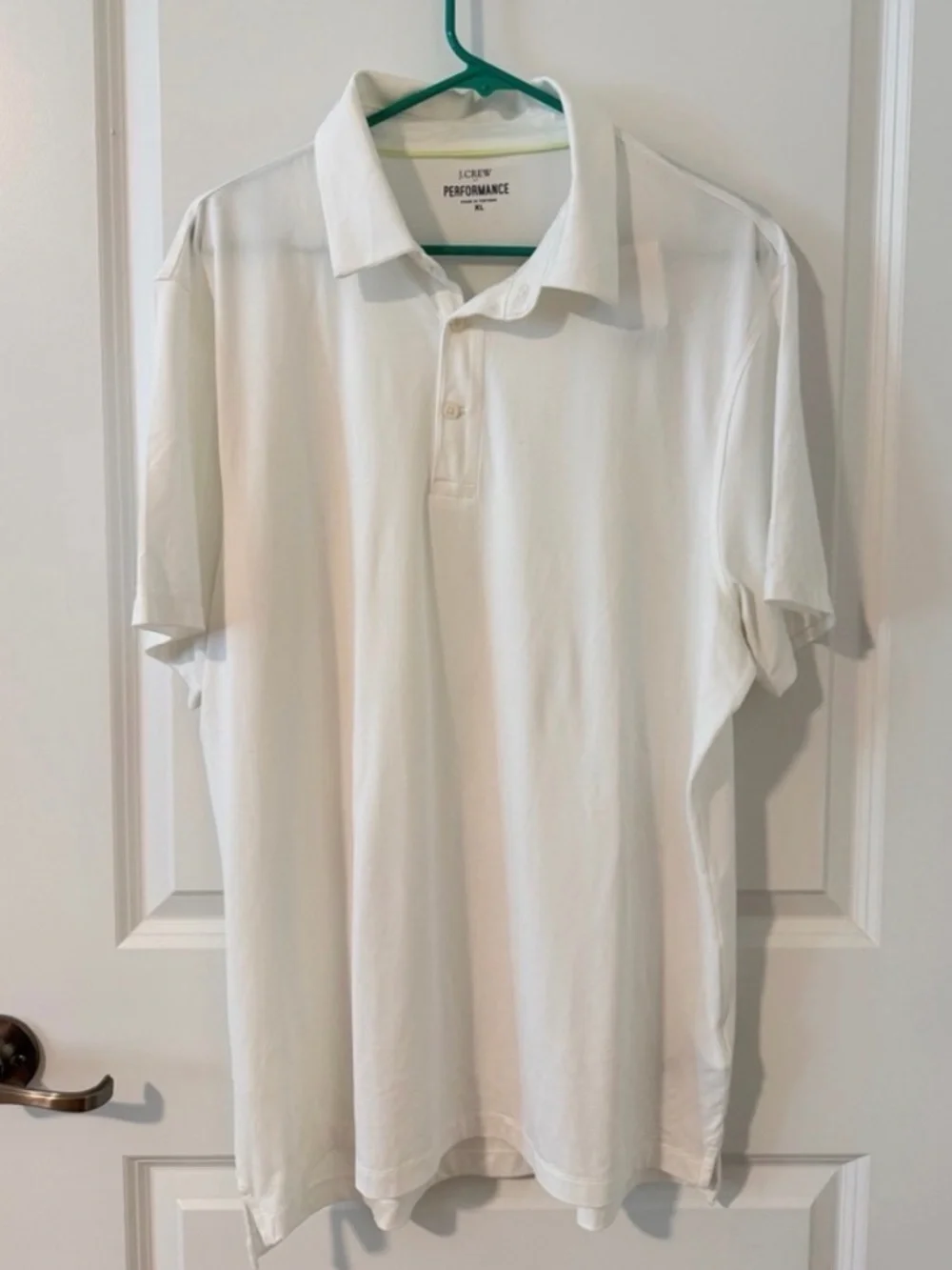 JCrew performance polo shirt in white, sz XL
